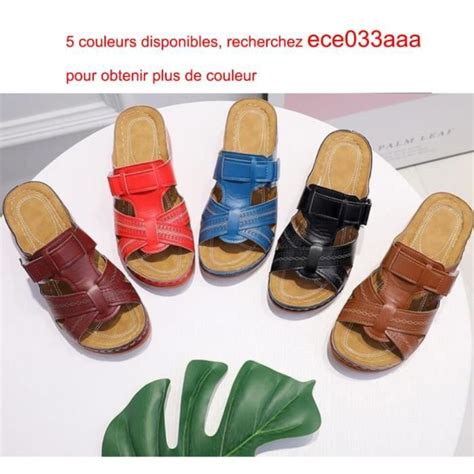 Sandales Orthop Diques Bout Ouvert Pour Femmes Ecelen Cuir Plat