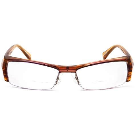 Alain Mikli Womens Eyeglasses A0637 12 Brown Half Ri Gem