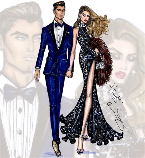 Hayden Williams Fashion Illustrations Evening Attire By Hayden Williams