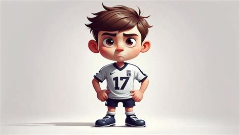 Premium Vector | A cartoon character of a boy with the number 17 on his jersey