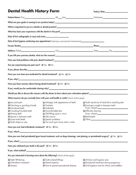 Printable Dental Medical History Form Template Printable Templates