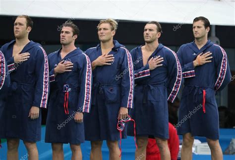 Water Polo Team Usa Durante El Himno Nacional Antes De Río 2016 Juegos