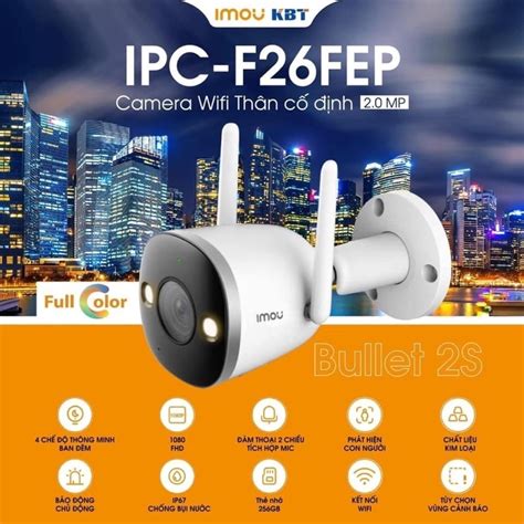 Camera IP WiFi Ngoài Trời 2MP 1080P IMOU F22P F22FP MÀU ĐÊM F22FEP