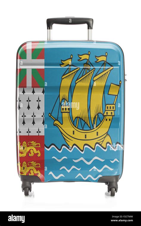 Suitcase Painted Into National Flag Series Saint Pierre And Miquelon