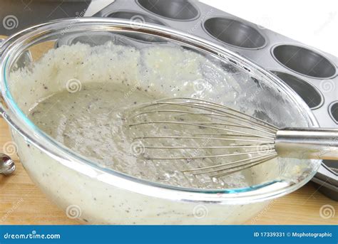 Blueberry muffin batter stock image. Image of food, mixing - 17339331