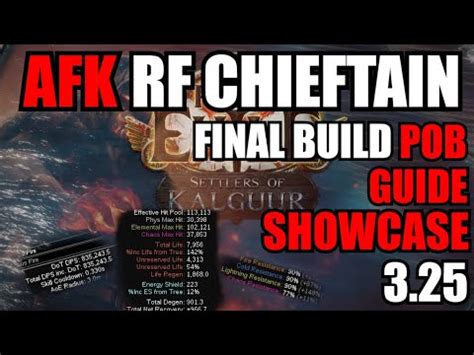 PoE League 3 25 AFK Chieftain END GAME PoB Build Showcase Guide