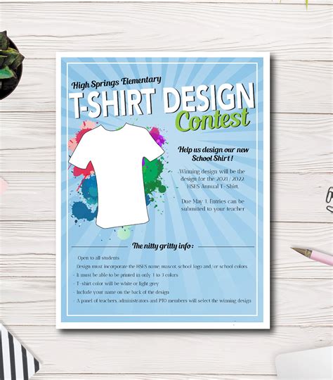 T-shirt Design Contest Flyer Template PTA PTO School - Etsy UK