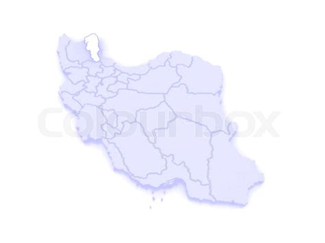 Map of Ardabil. Iran. | Stock image | Colourbox