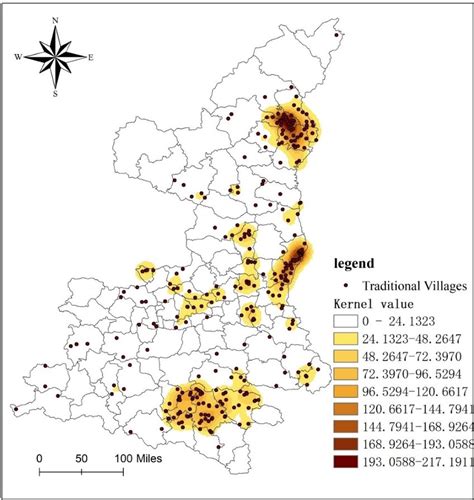 Spatial Distribution Of Traditional Village Density In Shaanxi Province