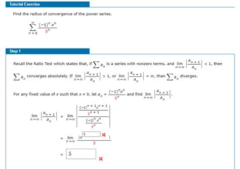 Solved Tutorial Exercise Find The Radius Of Convergence Of