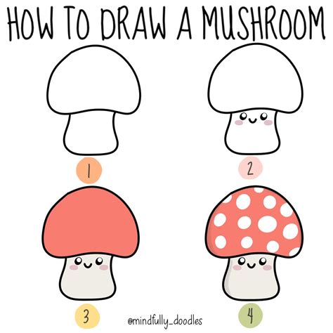 How To Draw A Mushroom Step By Step Easy Doodles Drawings Mushroom