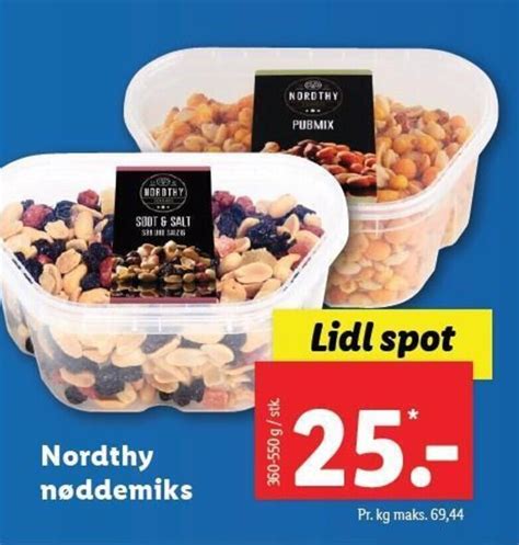 Nordthy nøddemiks tilbud hos Lidl