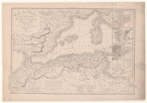 Carte Des R Gences D Alger De Tunis Et De Tripoli Avec L Empire De