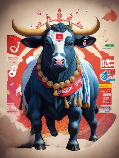 Premium AI Image | A poster of a bull with a Bandhan Bank logo in