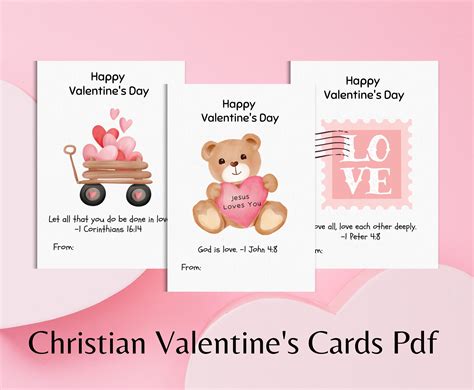 Christian Valentine's Day Cards, Pdf Download, Scripture Cards, Bible ...