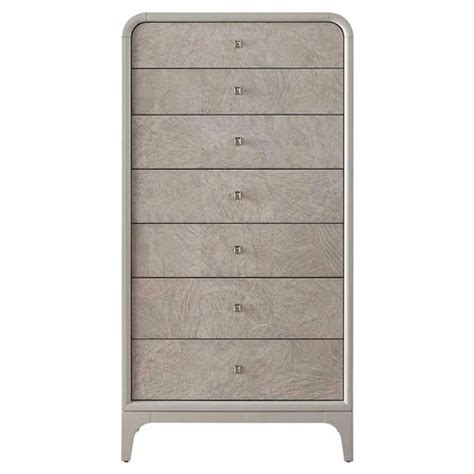 Tristan Modern Classic Light Grey Burl Wood Lingerie Chest Dresser
