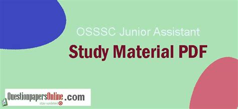 OSSSC Junior Assistant Previous Year Question Papers With Solutions PDF