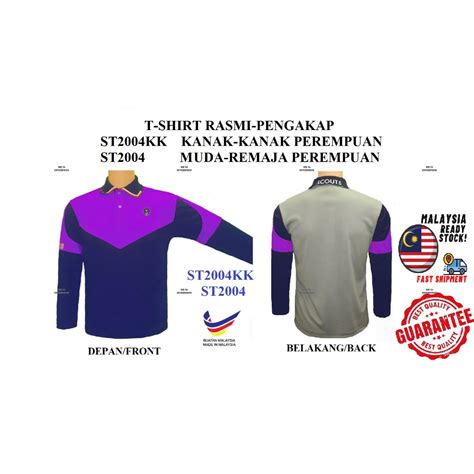 T Shirt Pengakap Khas UNGU LENGAN PANJANG ST2004 MUDA REMAJA SEKOLAH