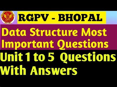 Data Structure Most Important Questions Rgpv Btech Rd Semester