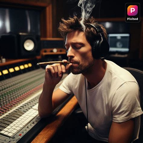 James Blunt smoking a blunt in his recording studio, photography in the ...