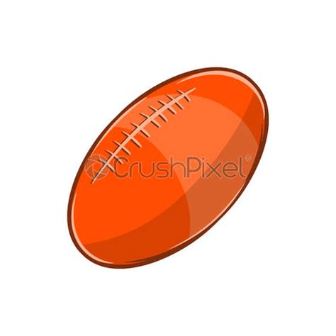 Rugby Ball Icon Cartoon Style Stock Vector Crushpixel