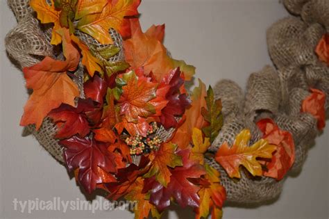 Burlap and Ribbon Fall Wreath - Typically Simple