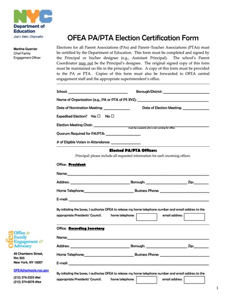 Nyc Doe Pta Election Certification Form Fill Out Sign Online Dochub