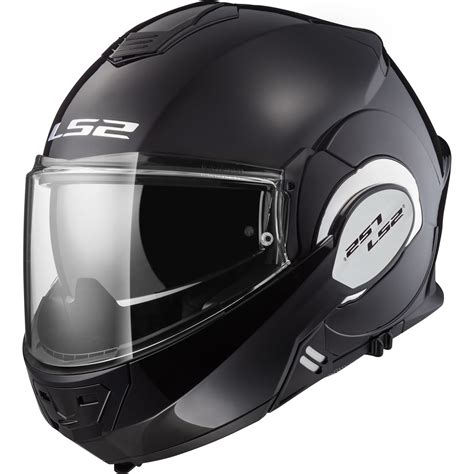 LS2 FF399 Valiant Single Mono Solid Black Flip Front Motorbike Helmet