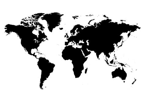 Black and White Flat World Map Vector Illustration 8143431 Vector Art at Vecteezy