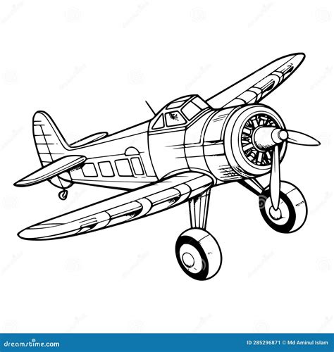 Plane Coloring Pages Drawing for Kids Stock Vector - Illustration of ...