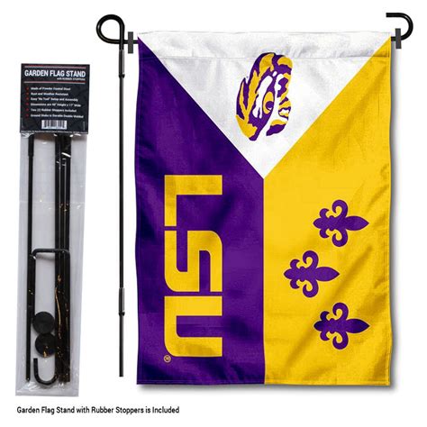 Louisiana State Lsu Tigers Acadian Garden Flag And Pole Stand Mount