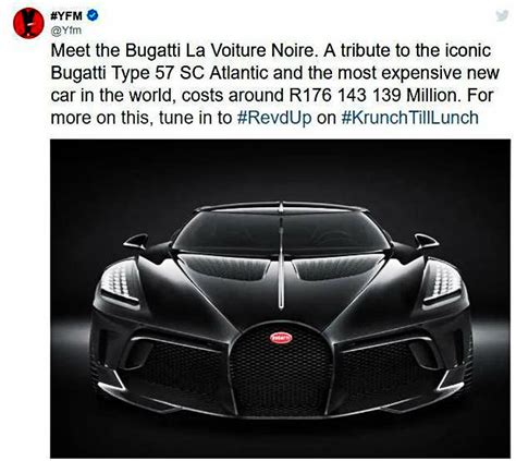 Bugatti La Voiture Noire — The Most Expensive New Car Ever ~ News Of Car