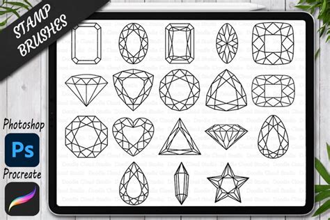 Gems Stamps Brush For Procreate And Photoshop Gemstone