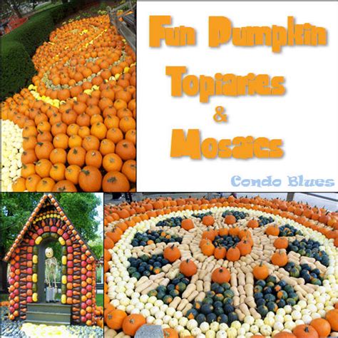 Condo Blues Decorating With Real Pumpkin Topiaries And Mosaics