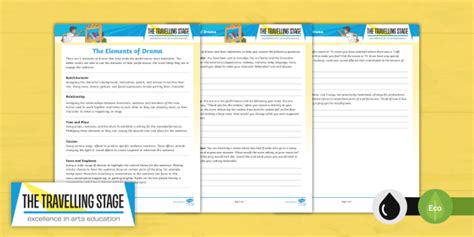 FREE The Elements of Drama Intermediate Worksheet - Twinkl - Worksheets ...