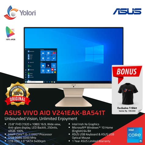 Yolori Official Jual Asus Aio V Eak Ba T I G Gb Tb Intel