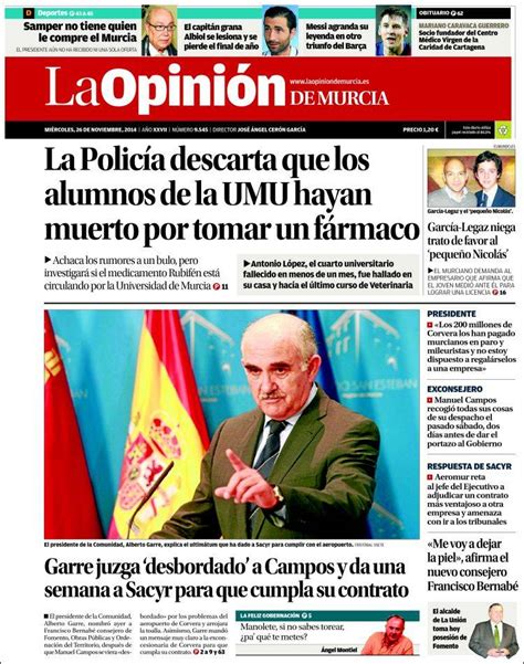 Periódico La Opinión De Murcia España Periódicos De España Edición