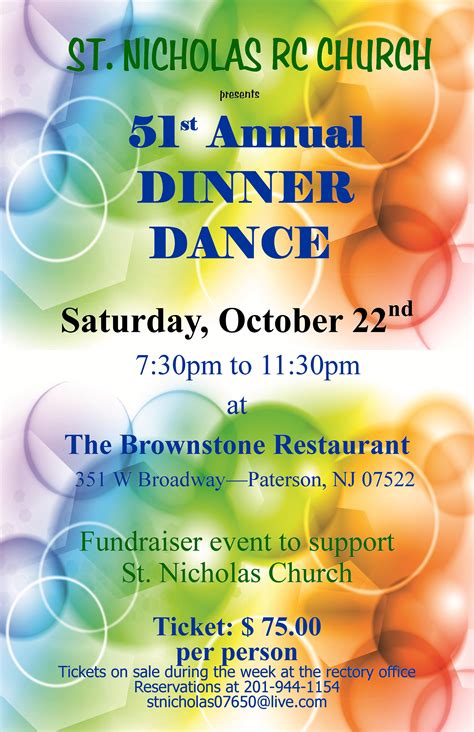 Dinner Dance 2016 Flyers St Nicholas Rc Church