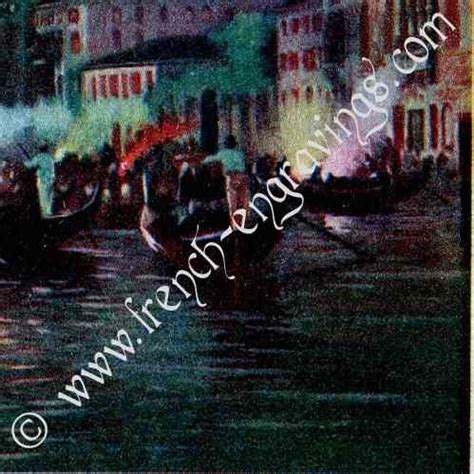 Stampe Antiche Disegni Veduta Di Venezia Gondola Canal Grande