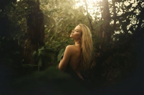 Wallpaper Sunlight Forest Women Outdoors Blonde Long Hair