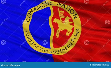 Comanche Nation Indian Flag Closeup View Stock Illustration