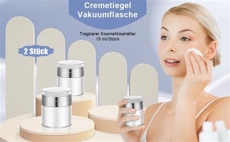 Xialvyu 2 Stück Airless Pumpspender 15ml Creme Spender mit Aufkleber