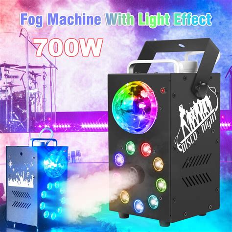 Smoke Machine 700W Fog Machine with Controllable 9 LED Color Lights and ...