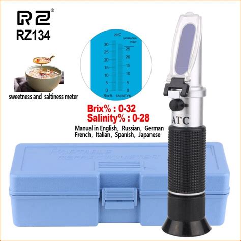 Rz Refractometer Salinity Sugar Meter Salt Hydrometer Handheld Digital