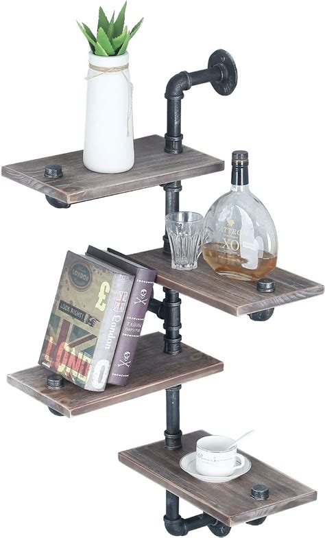 Amazon Mbqq Tiers Industrial Corner Shelf Wall Mounted Rustic