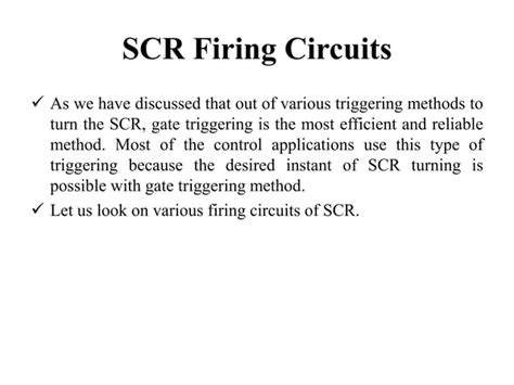 Scr Firing Circuits Ppt