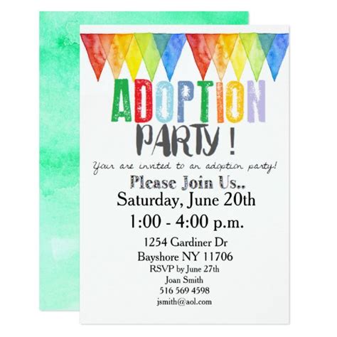 Adoption Party Invites Zazzleca