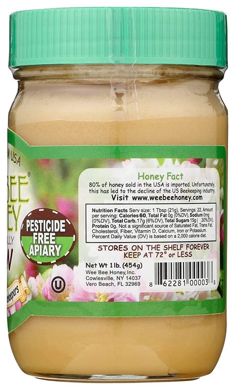 Wee Bee Naturally Raw Honey 1 Lb Pure And Organic Honey Pack Of 1