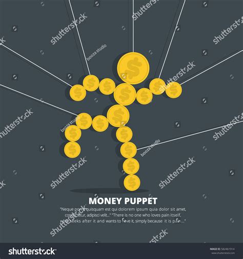 Money Puppet Royalty Free Stock Vector 582461914