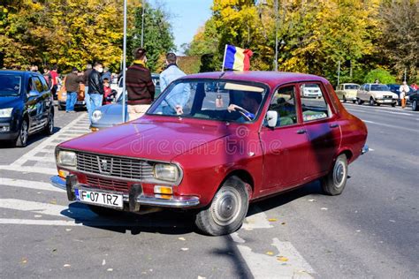 Bucharest Romania 24 October 2021 Old Vivid Red Romanian Dacia 1300